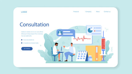 Physician or general healthcare doctor web banner or landing page