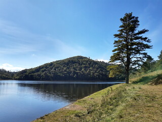 lake and mountains