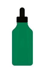 Green medical bottle. vector illustration