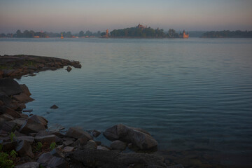 Boldt Castle, a major landmark and tourist attraction, is located in the Thousand Islands region of New York on Heart Island in the Saint Lawrence River.