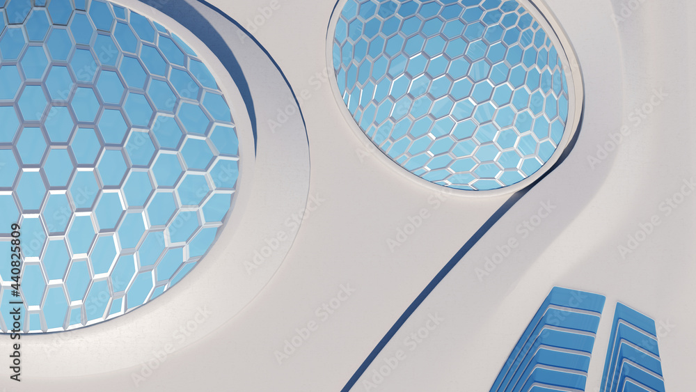 Poster architectural background with smooth lines close up