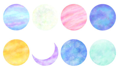 ♪水彩風な惑星セット♪
