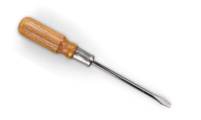 Screwdriver, metal tool, plastic handle, for repairing