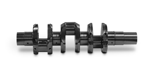 engine crankshaft car isolated on white background with shadows, clipping path  for isolation...