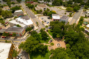 Aerial photo Downtown Sebring Florida USA historic district