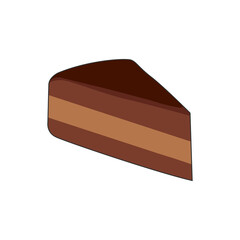 Slice of chocolate cake vector graphics