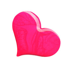 Blot of ruby heart shaped nail polish isolated on white