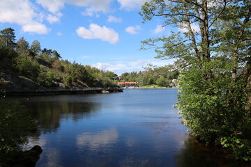 Fototapeta na wymiar Holiday at lake Rådasjön in Mölndal, Gothenburg Sweden