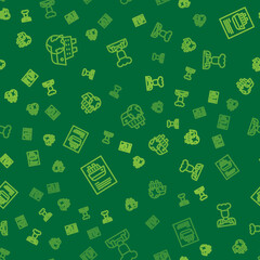 Set line Cruise ship, and Cook on seamless pattern. Vector