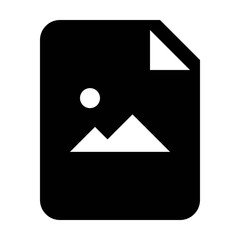 Image document icon vector with picture file for business application data and finance in a glyph pictogram illustration