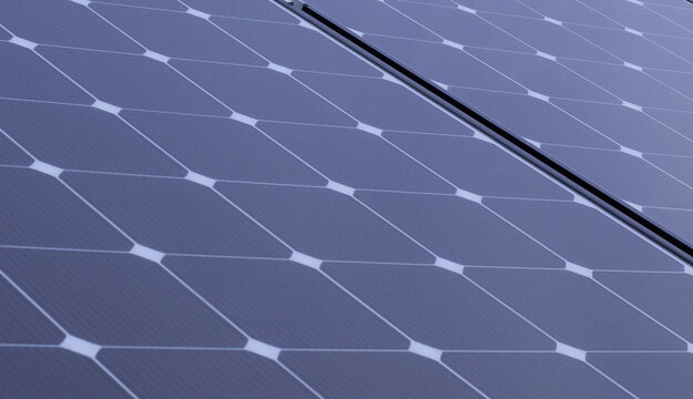 Detail of blue solar panel - photo voltaic.