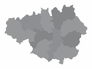 Fototapeta na wymiar Greater Manchester administrative map