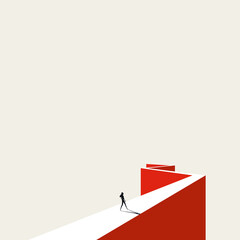 Business or career path vector concept. Symbol of risk, opportunity, ambition. Minimal illustration.