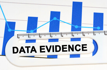 On the sheet with graphs there is a white ruler with the inscription - DATA EVIDENCE