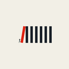 Business start and new beginning vector concept. Symbol of new idea, startup, challenge. Minimal illustration.