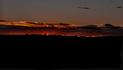 sunset over the city