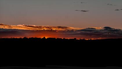 sunset over the city