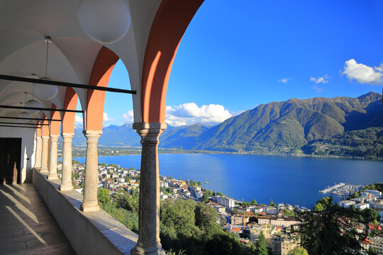 Locarno, located at the southern foot of the Swiss Alps. Switzerland, Europe.