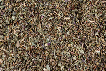 Background made of middle eastern traditional spice . Top view.A mixture of different spices close up. Textures of colorful spices and condiments.