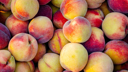freshly colored rural sweet peaches