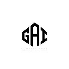 GAI letter logo design with polygon shape. GAI polygon logo monogram. GAI cube logo design. GAI hexagon vector logo template white and black colors. GAI monogram, GAI business and real estate logo. 