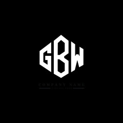 GBW letter logo design with polygon shape. GBW polygon logo monogram. GBW cube logo design. GBW hexagon vector logo template white and black colors. GBW monogram, GBW business and real estate logo. 