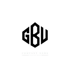 GBU letter logo design with polygon shape. GBU polygon logo monogram. GBU cube logo design. GBU hexagon vector logo template white and black colors. GBU monogram, GBU business and real estate logo. 