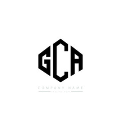 GCA letter logo design with polygon shape. GCA polygon logo monogram. GCA cube logo design. GCA hexagon vector logo template white and black colors. GCA monogram, GCA business and real estate logo. 