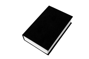 Big black book on white isolated background with copy space for your text. High quality photo. 