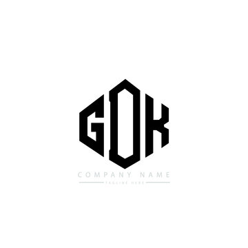 GDK letter logo design with polygon shape. GDK polygon logo monogram. GDK cube logo design. GDK hexagon vector logo template white and black colors. GDK monogram, GDK business and real estate logo. 