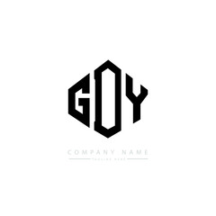 GDY letter logo design with polygon shape. GDY polygon logo monogram. GDY cube logo design. GDY hexagon vector logo template white and black colors. GDY monogram, GDY business and real estate logo.  - obrazy, fototapety, plakaty