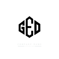 GEO letter logo design with polygon shape. GEO polygon logo monogram. GEO cube logo design. GEO hexagon vector logo template white and black colors. GEO monogram, GEO business and real estate logo. 