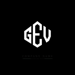 GEV letter logo design with polygon shape. GEV polygon logo monogram. GEV cube logo design. GEV hexagon vector logo template white and black colors. GEV monogram, GEV business and real estate logo. 