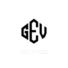 GEV letter logo design with polygon shape. GEV polygon logo monogram. GEV cube logo design. GEV hexagon vector logo template white and black colors. GEV monogram, GEV business and real estate logo. 