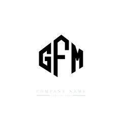 GFM letter logo design with polygon shape. GFM polygon logo monogram. GFM cube logo design. GFM hexagon vector logo template white and black colors. GFM monogram, GFM business and real estate logo. 