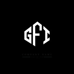 GFI letter logo design with polygon shape. GFI polygon logo monogram. GFI cube logo design. GFI hexagon vector logo template white and black colors. GFI monogram, GFI business and real estate logo. 