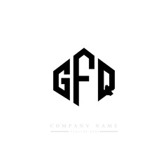GFQ letter logo design with polygon shape. GFQ polygon logo monogram. GFQ cube logo design. GFQ hexagon vector logo template white and black colors. GFQ monogram, GFQ business and real estate logo. 