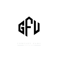 GFU letter logo design with polygon shape. GFU polygon logo monogram. GFU cube logo design. GFU hexagon vector logo template white and black colors. GFU monogram, GFU business and real estate logo. 