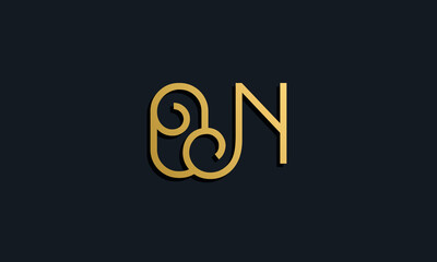 Luxury fashion initial letter ON logo.