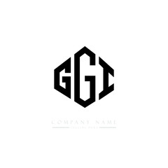 GGI letter logo design with polygon shape. GGI polygon logo monogram. GGI cube logo design. GGI hexagon vector logo template white and black colors. GGI monogram, GGI business and real estate logo. 