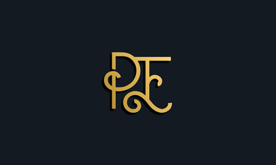 Luxury fashion initial letter PE logo.