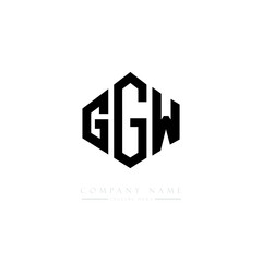 GGW letter logo design with polygon shape. GGW polygon logo monogram. GGW cube logo design. GGW hexagon vector logo template white and black colors. GGW monogram, GGW business and real estate logo. 