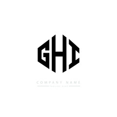 GHI letter logo design with polygon shape. GHI polygon logo monogram. GHI cube logo design. GHI hexagon vector logo template white and black colors. GHI monogram, GHI business and real estate logo. 