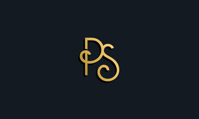 Luxury fashion initial letter PS logo.