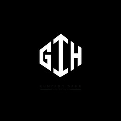 GIH letter logo design with polygon shape. GIH polygon logo monogram. GIH cube logo design. GIH hexagon vector logo template white and black colors. GIH monogram, GIH business and real estate logo. 