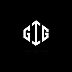 GIG letter logo design with polygon shape. GIG polygon logo monogram. GIG cube logo design. GIG hexagon vector logo template white and black colors. GIG monogram, GIG business and real estate logo. 