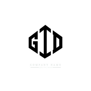 GID letter logo design with polygon shape. GID polygon logo monogram. GID cube logo design. GID hexagon vector logo template white and black colors. GID monogram, GID business and real estate logo. 