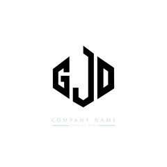 GJO letter logo design with polygon shape. GJO polygon logo monogram. GJO cube logo design. GJO hexagon vector logo template white and black colors. GJO monogram, GJO business and real estate logo. 