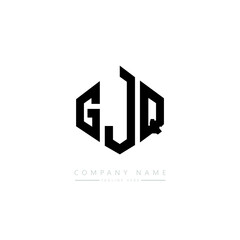 GJQ letter logo design with polygon shape. GJQ polygon logo monogram. GJQ cube logo design. GJQ hexagon vector logo template white and black colors. GJQ monogram, GJQ business and real estate logo. 