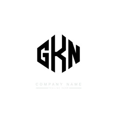 GKN letter logo design with polygon shape. GKN polygon logo monogram. GKN cube logo design. GKN hexagon vector logo template white and black colors. GKN monogram, GKN business and real estate logo. 